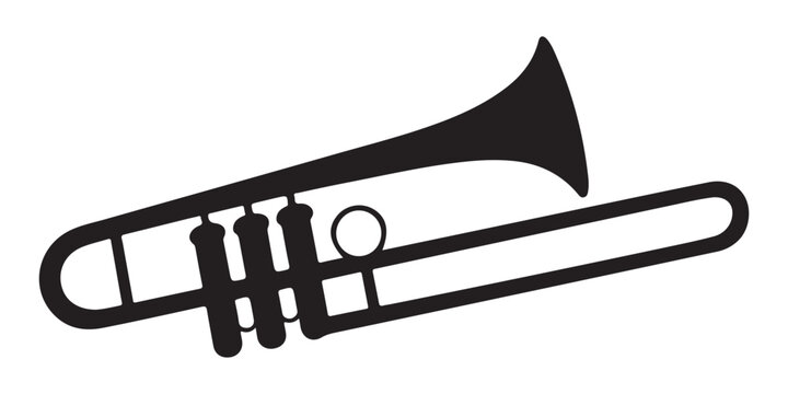 black trombone musical instrument silhouette clip art preview