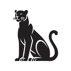 Stylish panther silhouette for digital and print purposes - Panther illustration - minimallest panther vector
