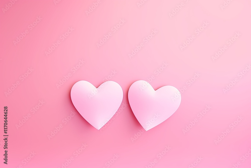 Poster heart shapes in soft pink hues create a romantic and calming background for love-themed projects and