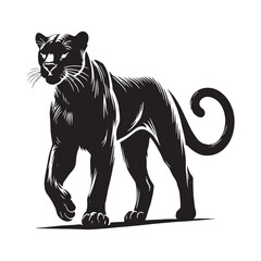Bold panther silhouette for modern artistic media - Panther illustration - minimallest panther vector
