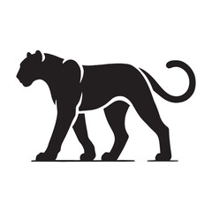 Captivating panther silhouette for versatile design uses - Panther black vector

