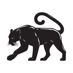 Unique panther silhouette for digital creative designs - Panther illustration - minimallest panther vector
