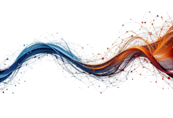 colorful lines and dots technology background isolated