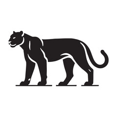 Stylish panther silhouette for creative design projects - Panther illustration - minimallest panther vector

