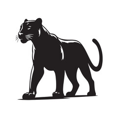 Minimalistic panther silhouette for versatile media applications - Panther black vector
