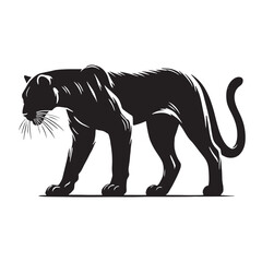 Obraz premium Captivating panther silhouette for creative artistic projects - Panther black vector 