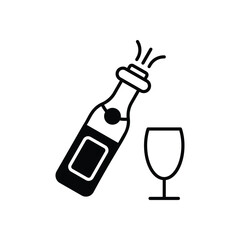 Champagne  vector icon stock illustration