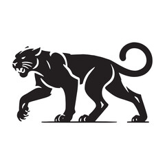 Obraz premium Detailed panther silhouette for artistic media uses - Panther black vector 