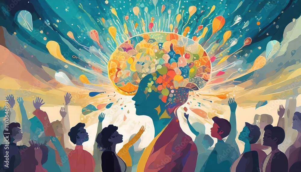 Poster annual collective mind a surreal exploration of the exploding mind concept, unveiling the intricacie