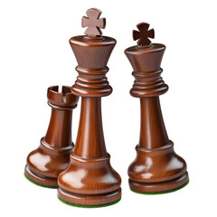 Fototapeta premium Classic wooden chess pieces with intricate details and shine