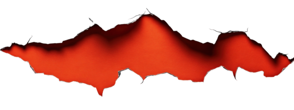 Torn Light Gray Paper with Vibrant Red Sheet, Minimalist Design, Striking Contrast, Centered Text Placement, Elegant Simplicity