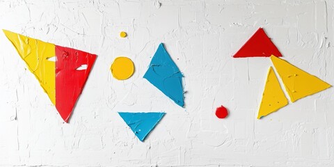 Minimal Abstract Geometric Shapes on White Canvas