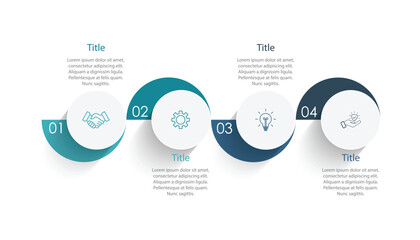 Circle chart infographic template 4 options, for prentations 