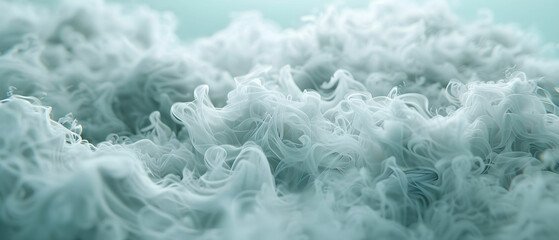 Naklejka premium Ethereal Soft Light Green Abstract Background with Flowing Wispy Textures and Fluid Movement