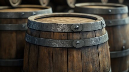 Wine barrels advertising photo 