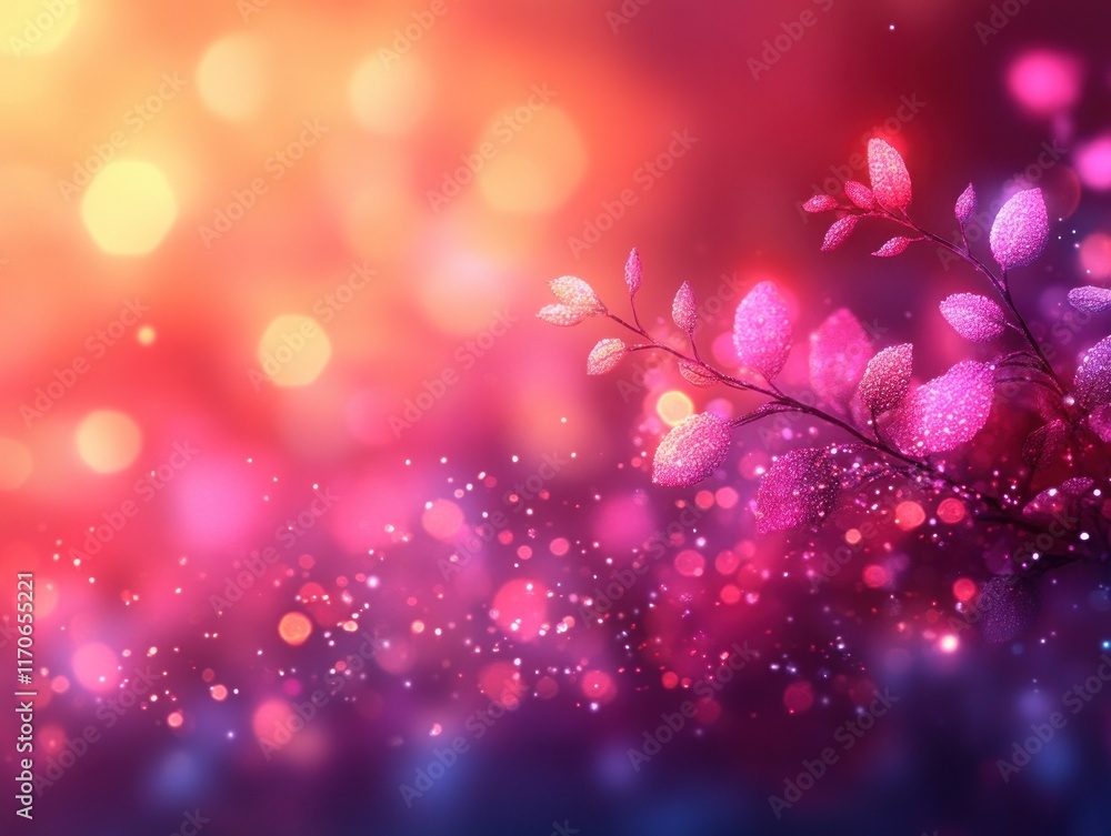 Poster sparkling light background with bokeh effect and pastel colors