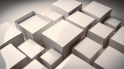 Obraz premium Crisp and Clean Blank White Packaging Set for Product Branding Presentation