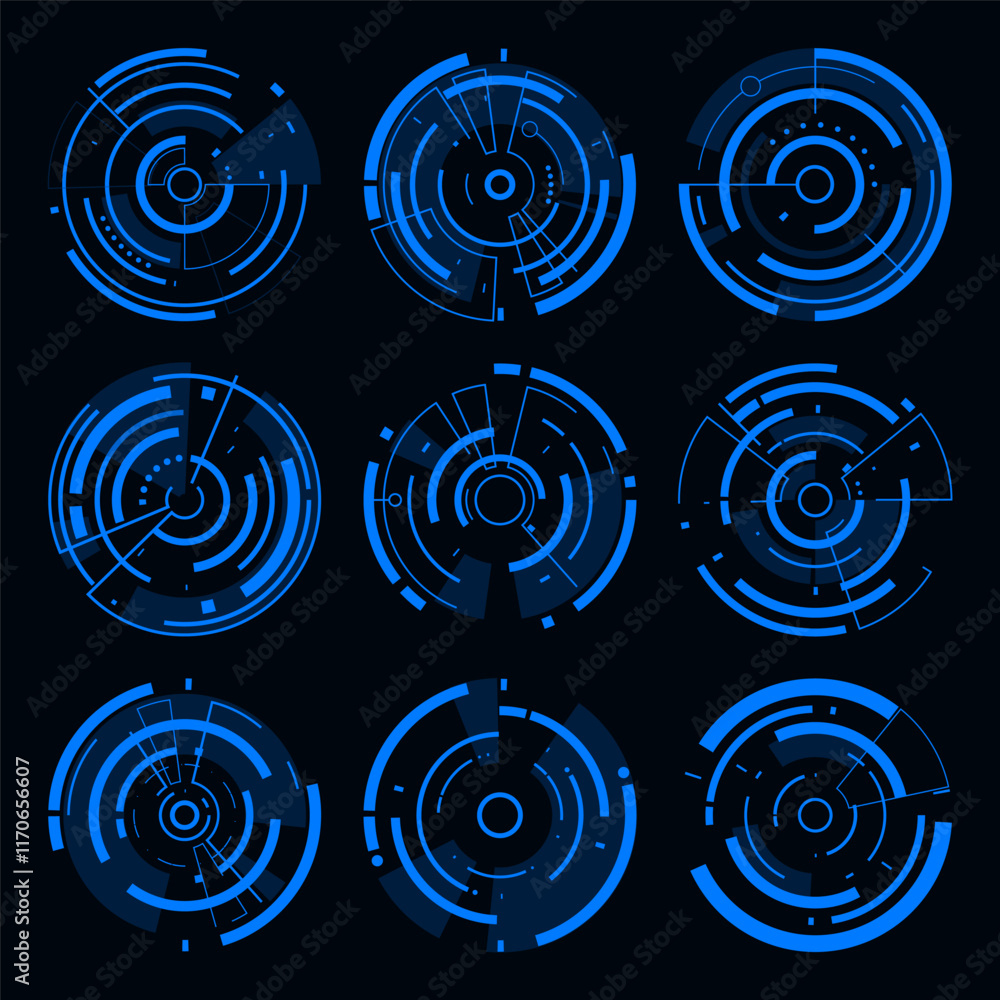 Aufkleber hi-tech loading hud futuristic cyberpunk style design element.