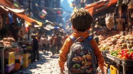 A hand-drawn animated village during autumn, with a cozy atmosphere created by sketch-like lines and textured brush strokes. 