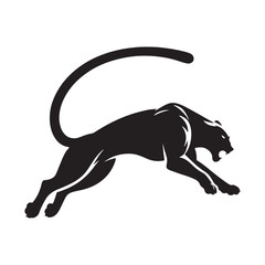 Striking Attacking Panther silhouette for versatile projects - Attacking Panther illustration - minimallest panther vector
