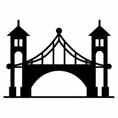 Network Bridge Silhouette Vector Art
