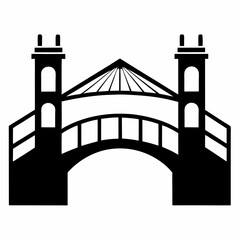 Network Bridge Silhouette Vector Art