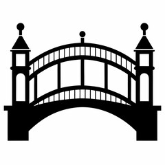 Network Bridge Silhouette Vector Art