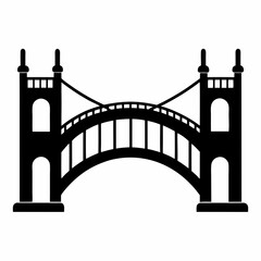Network Bridge Silhouette Vector Art