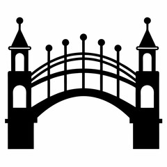 Network Bridge Silhouette Vector Art