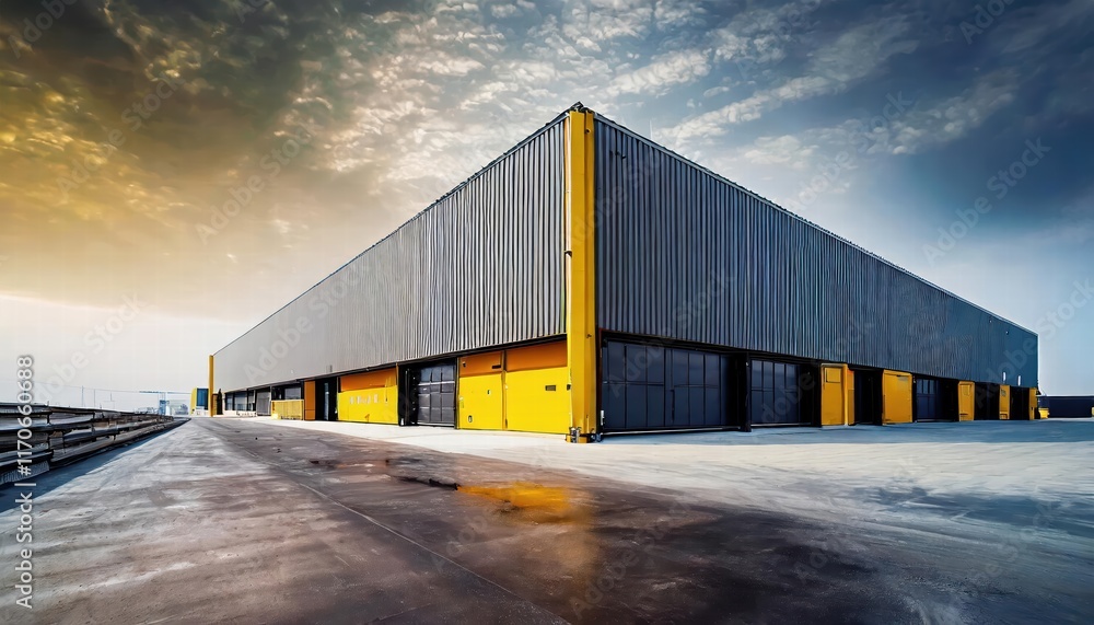 Poster stateoftheart modern logistics warehouse building structure a comprehensive overview of innovative d