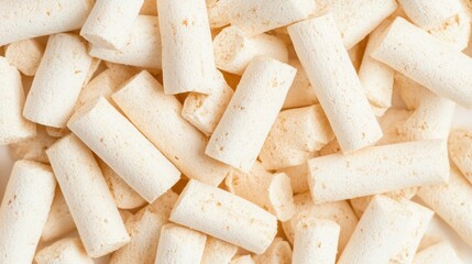 Fototapeta premium CloseUp of Light Beige Tofu Cat Litter Granules