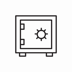 Financial Security Safe Storage Box Icon Vector Sign