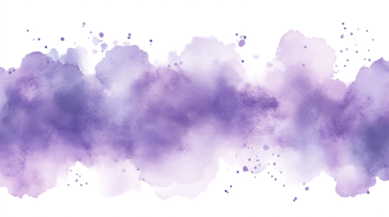 Soft lavender watercolor strip splash isolated on transparent background