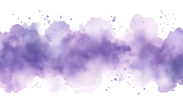 Soft lavender watercolor strip splash isolated on transparent background