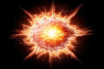 Abstract representation of a fiery sunburst
