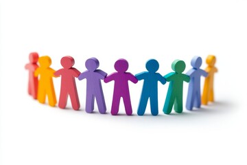 A group of people are holding hands in a circle