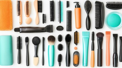 Obraz premium Hair Products Isolated on White Background for Beauty, Haircare, and Cosmetic Industry