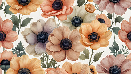 A beautiful and romantic floral illustration with soft colors and a vintage feel.