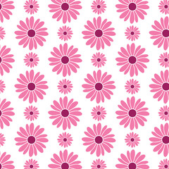 seamless pattern with pink flowers