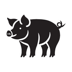Fototapeta premium Minimalistic pig silhouette for versatile design projects - Pig illustration - minimallest pig vector 