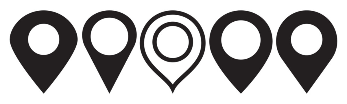 GPS Marker Icons and Symbols Vector Designs