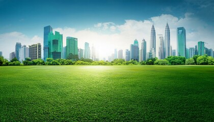Obraz premium green city skyline, land