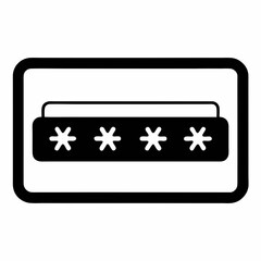 Password Field Black Silhouette Vector