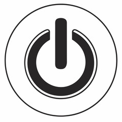 Power Button Black Silhouette Vector