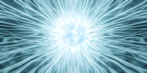 A glowing, abstract representation of interconnected neural pathways, resembling a network of energy or neurons. Concept Neural Pathways Art, Abstract Energy Network, Interconnected Neurons