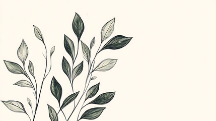 Fototapeta premium Botanical Floral Sketch Wall Art for Home Decor