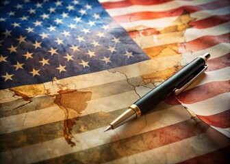 Executive Order Signing: Presidential Authority & American Patriotism - Stock Photo