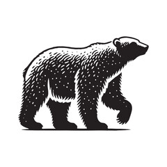 Fototapeta premium Captivating polar bear silhouette for creative digital artwork - Polar bear black vector 