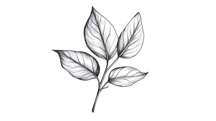Botanical leaf sketch, eco-friendly, nature illustration