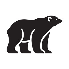 Creative polar bear silhouette for artistic media applications - Polar bear illustration - minimallest polar bear vector
